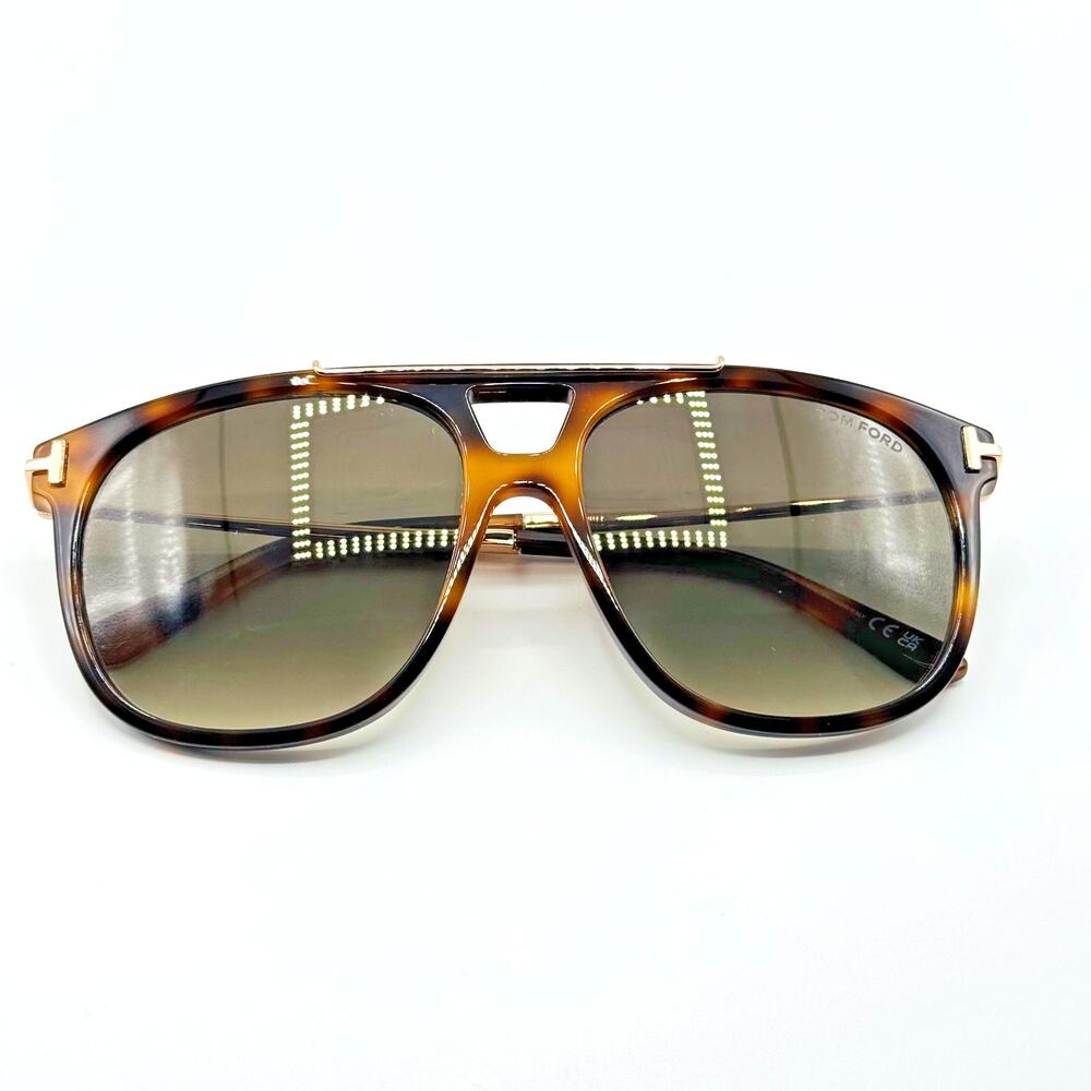 Tom Ford Sunglasses Sam-02 FT1306 53K Havana Pilot Gradient Brown Lens 58-16-145